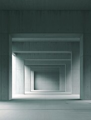 Fototapeta premium Empty concrete tunnel interior