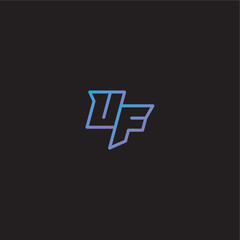 amazing esport style UF monogram logo design letter dinamyc line gaming concept