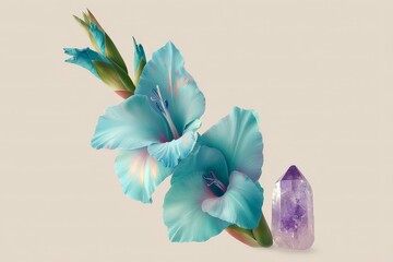 Digital Illustration Vibrant Light Blue