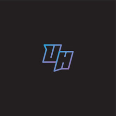amazing esport style UH monogram logo design letter dinamyc line gaming concept