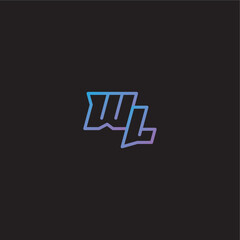 amazing esport style WL monogram logo design letter dinamyc line gaming concept