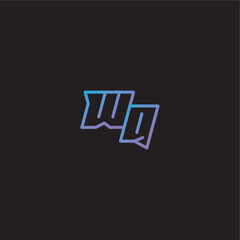 amazing esport style WQ monogram logo design letter dinamyc line gaming concept