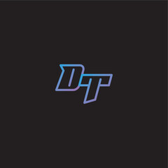 dinamyc line gaming concept DT amazing esport style monogram logo design letter