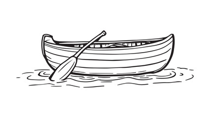 Boat line art illustration 