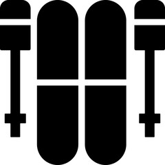 Rounded Filled Ski  Icon