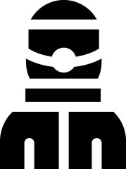 Rounded Filled Skier Icon