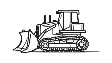 Bulldozer line art illustration 