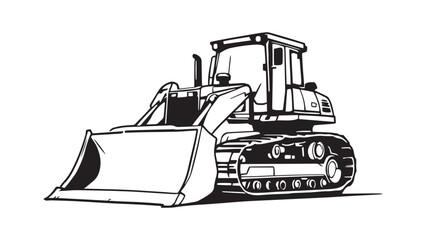 Bulldozer line art illustration  © Sumi Khanom