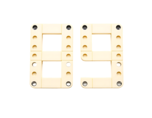 Eighty-nine number made with toy construction blocks