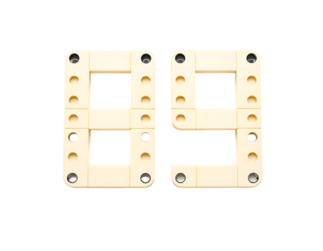 Eighty-nine number made with toy construction blocks