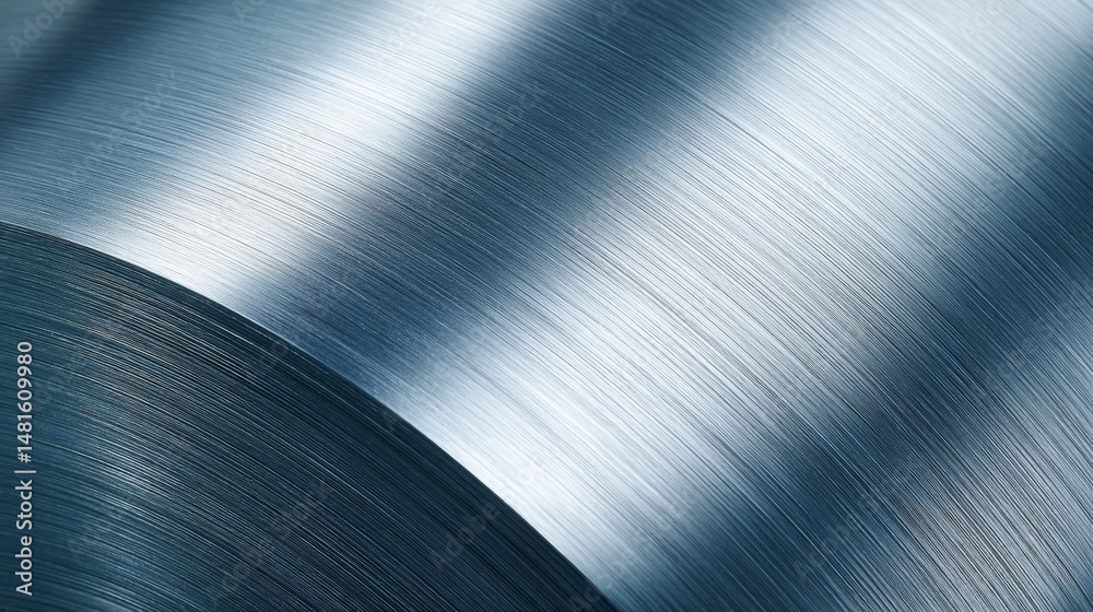 Poster Close-up view of a metallic gray surface exhibiting subtle wave patterns, creating a shimmering effect and evoking a modern, high-tech aesthetic