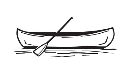 Canoe line art illustration 