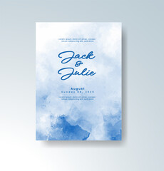 Wedding invitation with abstract watercolor background