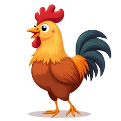 Fototapeta premium rooster, style cartoon for kids on a transparent background