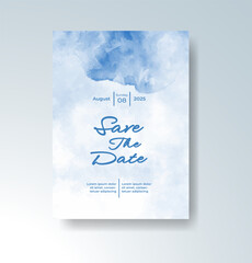 Wedding invitation with abstract watercolor background
