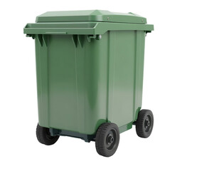 Green Plastic Wheelie Bin on Wheels