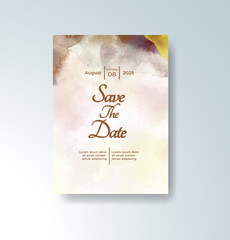 Wedding invitation with abstract watercolor background
