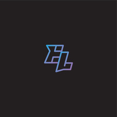 dinamyc line gaming concept EL amazing esport style monogram logo design letter