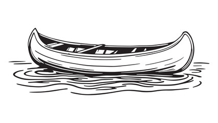 Canoe line art illustration 