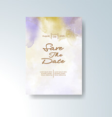 Wedding invitation with abstract watercolor background