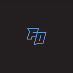 dinamyc line gaming concept FO amazing esport style monogram logo design letter