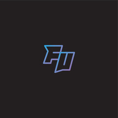 dinamyc line gaming concept FU amazing esport style monogram logo design letter