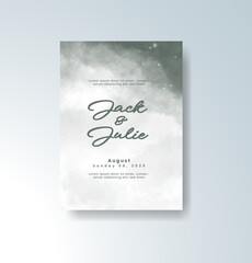 Wedding invitation with abstract watercolor background