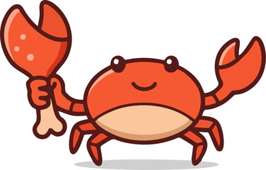 Hand-Drawn King Crab Face Vector – Minimal and Iconic Style for Branding