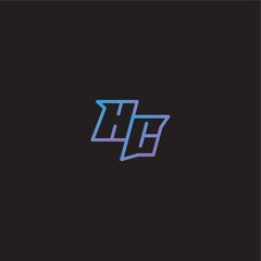 dinamyc line gaming concept monogram logo design letter amazing esport style HC
