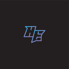 dinamyc line gaming concept monogram logo design letter amazing esport style HE