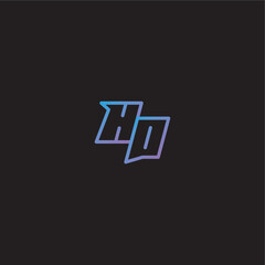 dinamyc line gaming concept monogram logo design letter amazing esport style HO