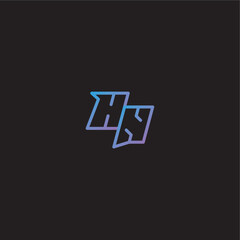 dinamyc line gaming concept monogram logo design letter amazing esport style HN