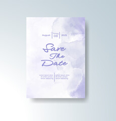 Wedding invitation with abstract watercolor background