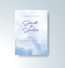 Wedding invitation with abstract watercolor background