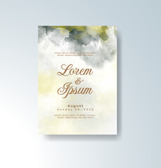 Wedding invitation with abstract watercolor background