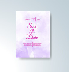 Wedding invitation with abstract watercolor background