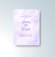 Wedding invitation with abstract watercolor background
