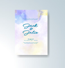 Wedding invitation with abstract watercolor background