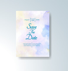 Wedding invitation with abstract watercolor background