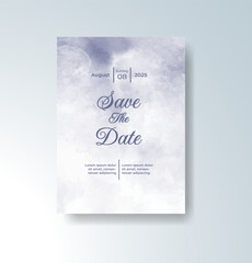 Wedding invitation with abstract watercolor background