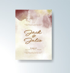 Wedding invitation with abstract watercolor background