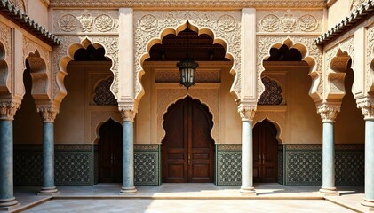 Alhambra palace intricate stucco work, geometric patterns, islamic, stucco, alhambra