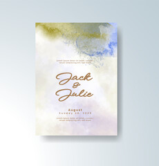 Wedding invitation with abstract watercolor background