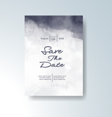 Wedding invitation with abstract watercolor background