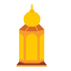 Golden Geometric Lantern: Simple Vector Illustration