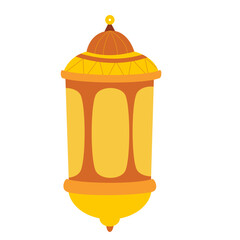 Ornate Yellow and Orange Hanging Lamp Illustration