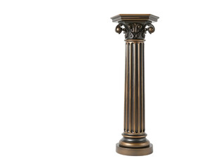 Naklejka premium Bronze Corinthian Column Isolated
