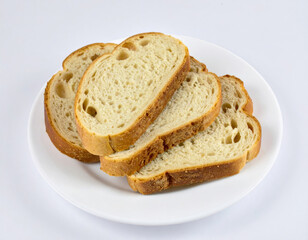 Fresh Toast Slices on a White Plate