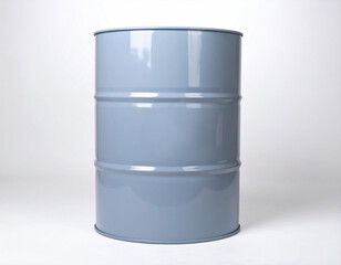 Gray Metal Drum Standing Upright