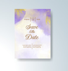 Wedding invitation with abstract watercolor background
